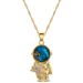 【 】 Sea Star Astronaut Light Luxury Charm Gorgeous Full Diamond Necklace Women's Versatile Clavicle Titanium Steel Chain_ipsvogv.com