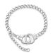 Men's Jewelry Titanium Steel Simple Fashion Handcuffs Necklace Set Interlocking Stainless Steel Couple Bracelet Gift Female_ipsvogv.com