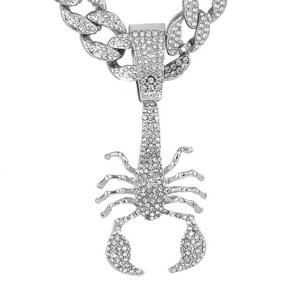 Men's Hip Hop Personality Scorpion Pendant Cuban Necklace Jewelry With Diamond Full On Halloween_ipsvogv.com