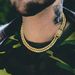 Hip Hop Rap Gold Plated Bracelet Encryption Chain Cuban Men's Necklace_ipsvogv.com