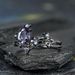 Sanjie Branch Cross Gun Black Pair Inlaid With Colorful Stone Ladies Ins Thorn Ring_ipsvogv.com