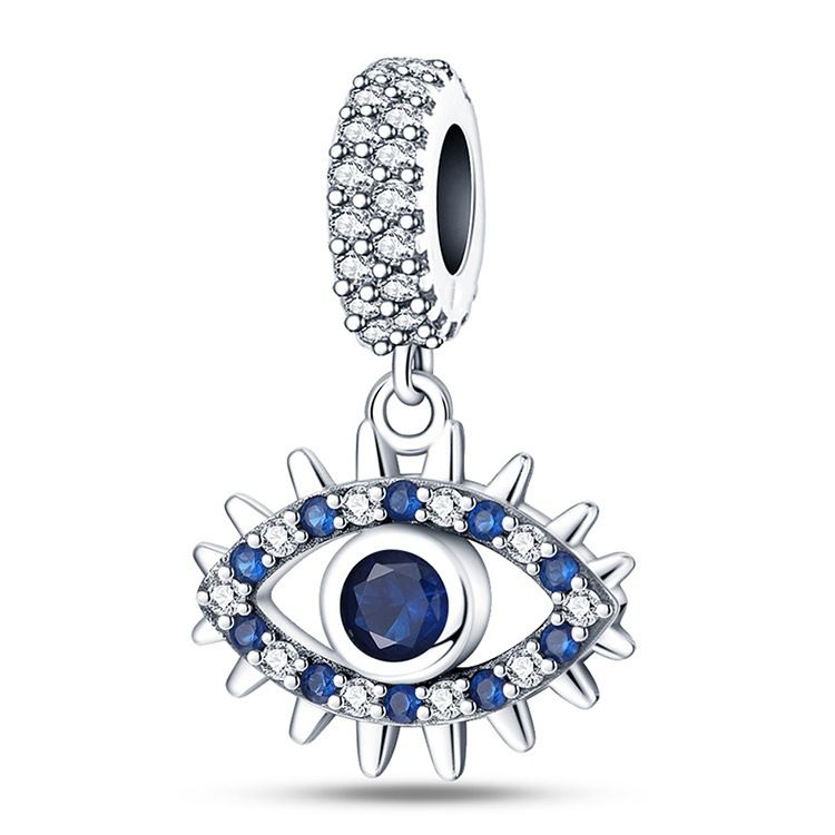 Women's Jewelry Magic Eye Series Blue Eye Tima White Copper Plated Silver Beads_ipsvogv.com