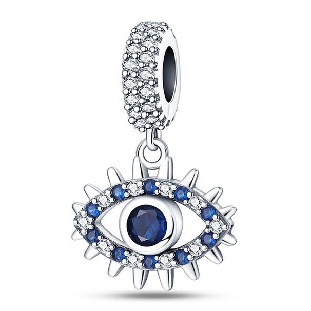 Women's Jewelry Magic Eye Series Blue Eye Tima White Copper Plated Silver Beads_ipsvogv.com