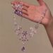 【 Collected By 1048 People 】 Purple Zircon Flower Necklace Earring Set For Women's Niche Design, High-end_ipsvogv.com