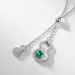 Cultivated emerald gourd pendant necklace S925 silver inlaid cultivated colored gem sweater chain_ipsvogv.com