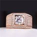 Luxury Mohsang Stone Opening Plated Rose Gold 2 Carat Diamond Wide Edition Group Set With Full Sky Star Men's Ring_ipsvogv.com