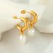 Women's Jewelry Gentle Temperament Retro C Shaped Geometric Small Simple Earrings Titanium Steel Earrings Female Rubber Bead Earrings_ipsvogv.com