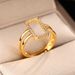 New Ins Style Zircon Hollow Opening Copper Gold-plated Geometric Square Ring For Women's Personalized Jewelry_ipsvogv.com