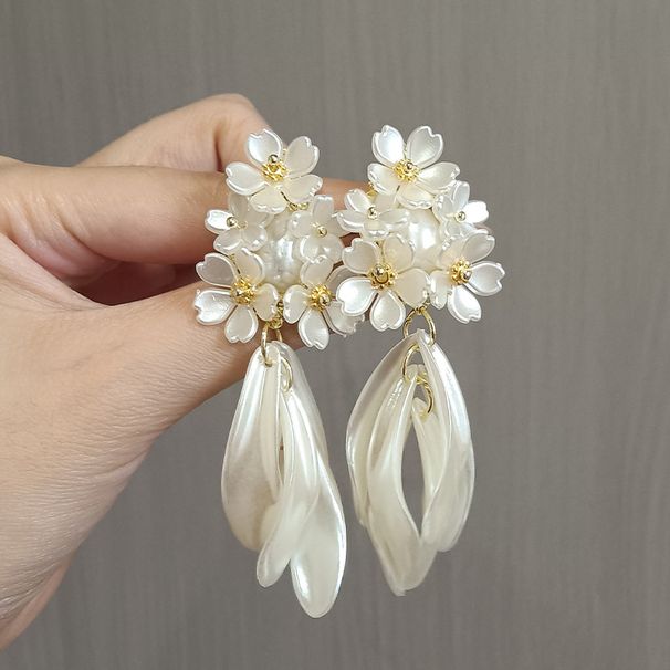 Women’s Jewelry Set Fashion Super FairyJasmine Flower Exaggerated Earrings Niche Design High End Long Tassel Earrings Bridal Earrings For Women_ipsvogv.com
