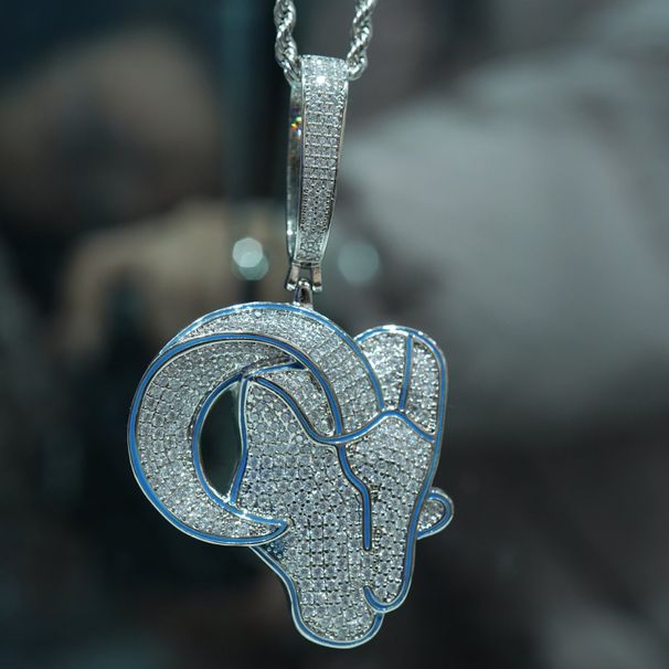New Goat Pendant Jewelry Micro Inlaid Zircon Personalized Men's Trendy Brand Animal Necklace Hip Hop Accessories_ipsvogv.com