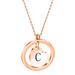 personality simple fashion geometric round 26 initials hollow smooth love rose gold necklace_ipsvogv.com