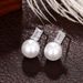 Cao Shi's large diameter pearl are fashionable minimalist, with high-quality square diamond earrings for_ipsvogv.com