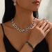 Fashion Rhinestone Earrings Necklace Bracelet Three-Piece Set Claw Chain Bride Wedding Birthday Party Luxurious Hot Sale_ipsvogv.com