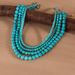 Simple turquoise bead with personalized short chain and collarbone chain, stackable necklace NK24430_ipsvogv.com