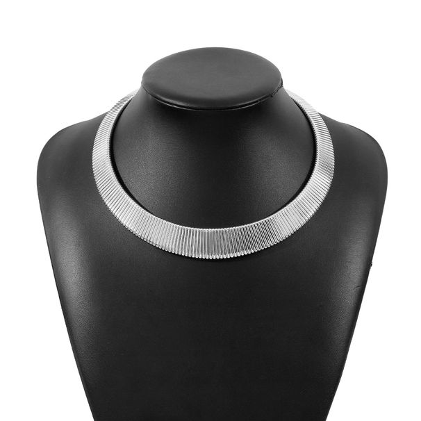N1702 Hot selling vintage personalized wide cut plain ring necklace with punk style exaggerated geometric collar_ipsvogv.com