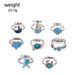 New Crab, Jellyfish, Starfish, Scallops, Marine Creatures, Oil Droplets, Turquoise 9-piece Set Ring_ipsvogv.com