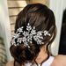 Elegant Crystal Leaf Hairpiece For Brides - Handcrafted Rhinestone Side Hair Accessory For Weddings & Special Occasions_ipsvogv.com