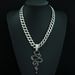 Renqing New Hot Selling 2025 Zodiac Alloy Pendant Full Diamond Spirit Snake Coiled Hip Hop Fashion Men's Necklace_ipsvogv.com
