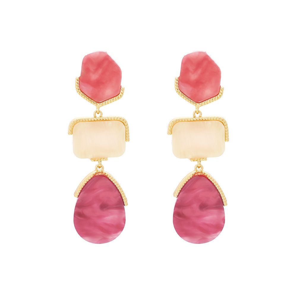 E12621 Summer ZA New Bohemian Style Creative Long Acetic Acid Plate Color Block Earrings_ipsvogv.com