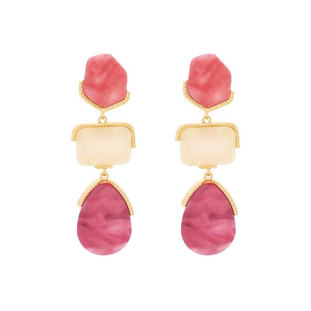 E12621 Summer ZA New Bohemian Style Creative Long Acetic Acid Plate Color Block Earrings_ipsvogv.com