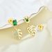Earrings ear hooks sterling silver gold plated green zircon leaf earrings for women_ipsvogv.com