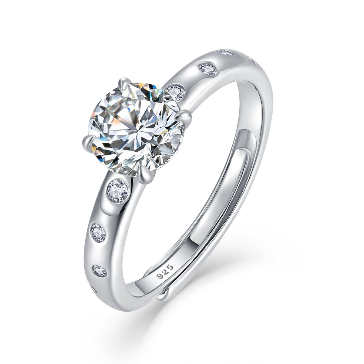 D color vvs moissanite ring s925 silver 1 carat wedding ring open ring jewelry silver jewelry processing_ipsvogv.com