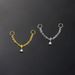 Unisex personality piercing ear bone studs ladies zircon tassel chain ear studs fashion earrings with chain_ipsvogv.com