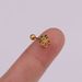 new stainless steel zircon small earrings threaded flower ear bone studs hot selling body piercing jewelry_ipsvogv.com