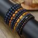 Hot Selling Jewelry For Men, Retro Wooden Beads, Volcanic Stone Elastic Bracelets, Versatile Niche Stacking Bracelet Sets_ipsvogv.com