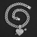 New Personalized One Arrow Piercing Pendant Heart-shaped Full Fashionable Street Hip-hop Diamond Cuban Necklace_ipsvogv.com