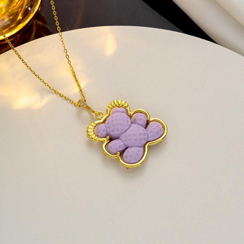 Titanium Steel Necklace, Colorful Cookies, Hot Selling Teddy Bear, Versatile And Cool Style Collarbone Chain Accessories_ipsvogv.com