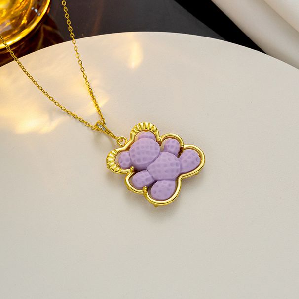 Titanium Steel Necklace, Colorful Cookies, Hot Selling Teddy Bear, Versatile And Cool Style Collarbone Chain Accessories_ipsvogv.com