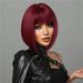 hot selling Short Wine Red For Women Bury Bob Wigs With Thick Bangs Heat Resistant Synthetic Wig_ipsvogv.com