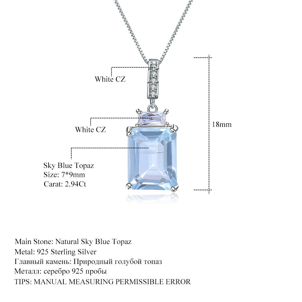 Natural Topaz Necklace Pendant Fashion Light Luxury High End S925 Sterling Silver Inlaid Natural Colored Gemstone Necklace_ipsvogv.com