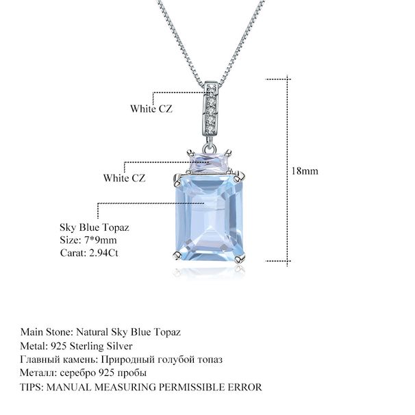Natural Topaz Necklace Pendant Fashion Light Luxury High End S925 Sterling Silver Inlaid Natural Colored Gemstone Necklace_ipsvogv.com