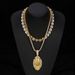 Hip Hop Fashion Full Diamond Rugby Alloy Pendant Square Sugar Cuban Tennis Fried Dough Twists Chain Men's Necklace_ipsvogv.com