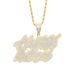 Men's Hustle Hard Pendant Necklace With Zircon Stones - Stylish Letter Design For Trendy Look - Adjustable Chain 51-80cm (Silver/Gold) Zircon Necklace_ipsvogv.com