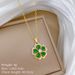 Steel 【 Titanium 】 Five Leaf Flower Green Light Luxury Temperament Gorgeous Full Diamond Necklace Women's Versatile 【 】_ipsvogv.com
