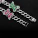 Unisex High Quality Ins Jewelry Full Of Diamond Oil Drip Butterfly Cuban Chain Necklace Hip Hop Necklace Clavicle Chain Female_ipsvogv.com