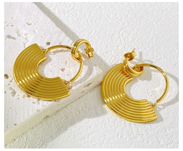 Women's Jewelry Set Fashion Titanium Steel Track Earrings Personalized Design Special Pattern High End Sense Popular Stainless Steel Earrings_ipsvogv.com