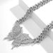 Jewelry Personality, Fashion, Micro Inlaid Necklace, Feminine Temperament, Full Diamond Butterfly, Cuban Buckle Necklace_ipsvogv.com