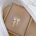】 Bow 【 Love Light Luxury Charm Gorgeous Full Diamond Necklace Women's Versatile Clavicle Chain Titanium Steel 【 】_ipsvogv.com