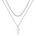 Stainless Steel Twist Chain Snake Bone Chain Cuban Chain Double Cross Pendant Jewelry Titanium Steel Necklace_ipsvogv.com