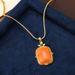 Snake bone beeswax colored natural stone pendant, necklace, sweater chain, autumn and winter light luxury high-end_ipsvogv.com