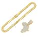 Hip hop full diamond map pendant, Cuban necklace, cool and domineering, exaggerated street dance outfit, collarbone neck_ipsvogv.com