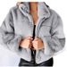 Women's Clothing autumn and winter rabbit fur zipper cardigan plush warm jacket_ipsvogv.com