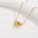 Double heart hollowed out titanium steel necklace designed by female niche, fashionable and minimalist collarbone chain,_ipsvogv.com