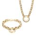 Women's Jewelry Set Fashion Card Wheel Stainless Steel Jewelry Personality Round Full Diamond Hollow Heart Shaped Thick Chain_ipsvogv.com