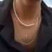 1pc Multilayer Necklace Classic Geometric Stick Pendant Necklace For Men Punk Half Pearl Cuban Link Chain Choker Necklace Party Jewelry_ipsvogv.com