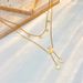 Korean double-layer stacked white shell star moon titanium steel versatile tassel clavicle chain jewelry necklace_ipsvogv.com